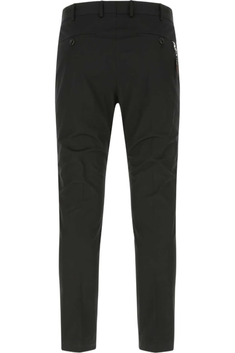 Clothing for Men PT Torino Black Stretch Cotton Chino Pant