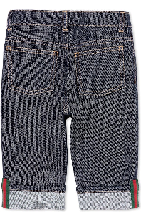 Homeware Gucci Denim Jeans For Babykids With Web Detail