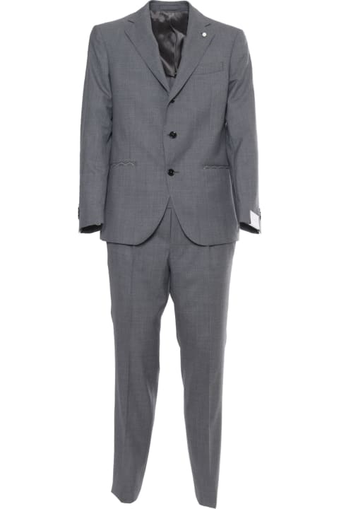 メンズ Luigi Bianchi Mantovaのスーツ Luigi Bianchi Mantova Gray Men's Suit