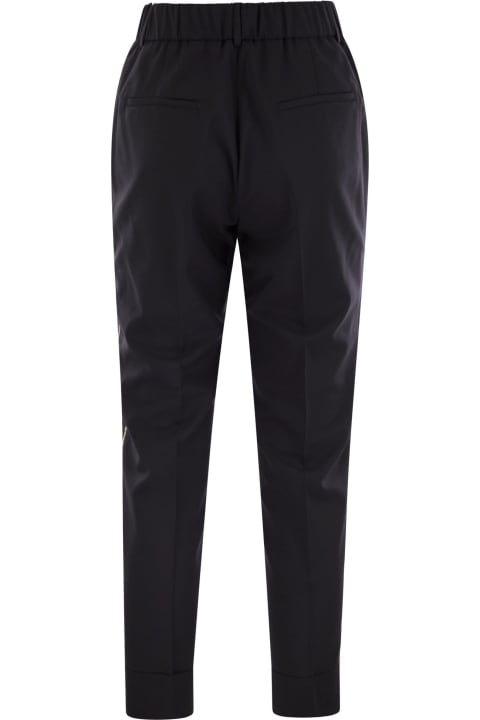 Peserico Pants & Shorts for Women Peserico Virgin Wool Blend Trousers With Jewellery