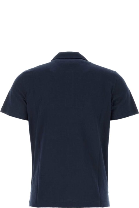 メンズ トップス Fendi Navy Blue Piquet Polo Shirt