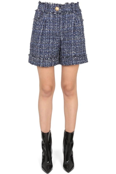 Clothing Sale for Women Balmain High Waist Tweed Shorts