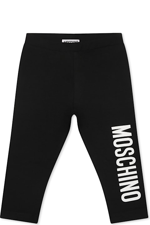 Moschino Bottoms for Baby Boys Moschino Black Legging For Baby Girl With Logo