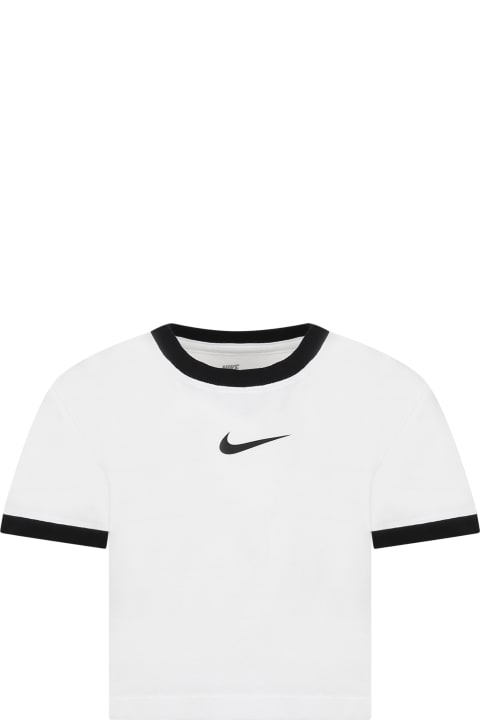 Nike for Kids Nike White T-shirt For Girl With Logo