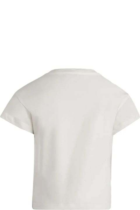 Topwear for Girls Etro White T-shirt With Embroidery On Neckline