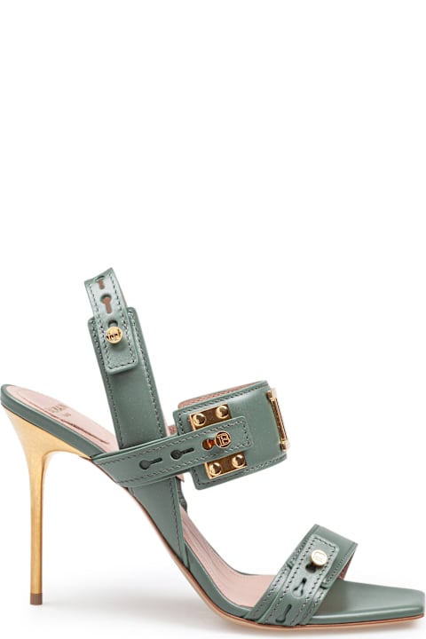 Balmain Sandals for Women Balmain Balmain Leather Sandal Color Green