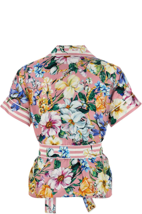الملابس خصم على السيدات Dolce & Gabbana Printed Satin Shirt