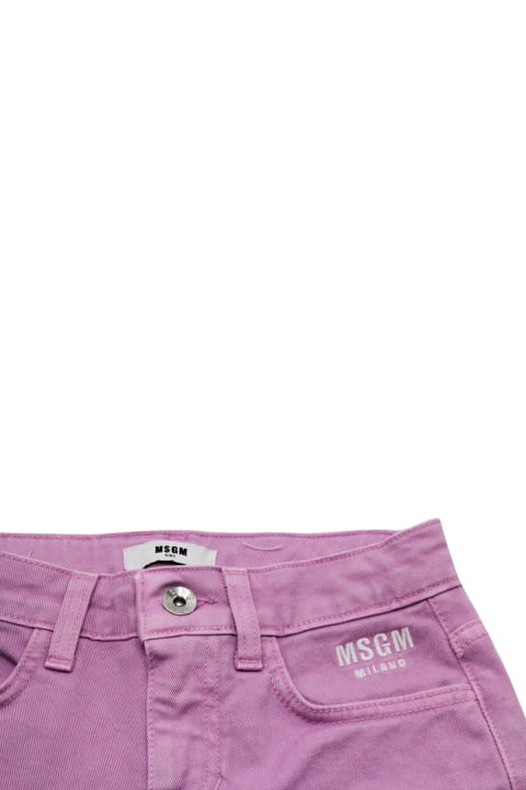Bottoms for Girls MSGM Denim Shorts With Fringes