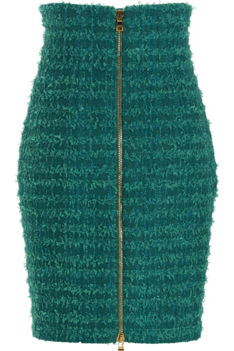 ウィメンズ Balmainのウェア Balmain Logo Button Tweed Skirt
