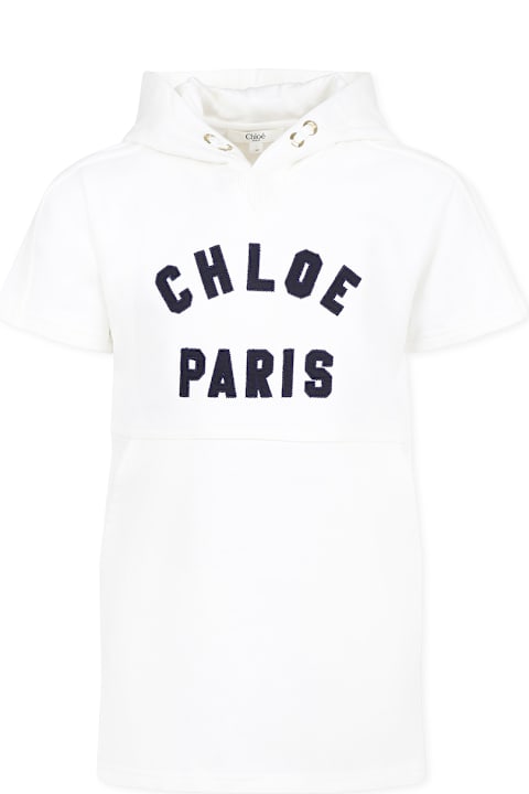 Chloé Dresses for Girls Chloé White Dress For Girl With Logo