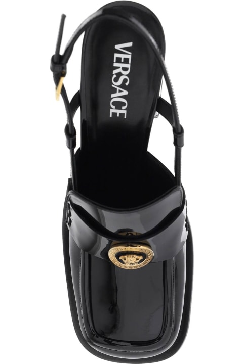 Versace High-Heeled Shoes for Women Versace Patent Leather Pumps Loafers