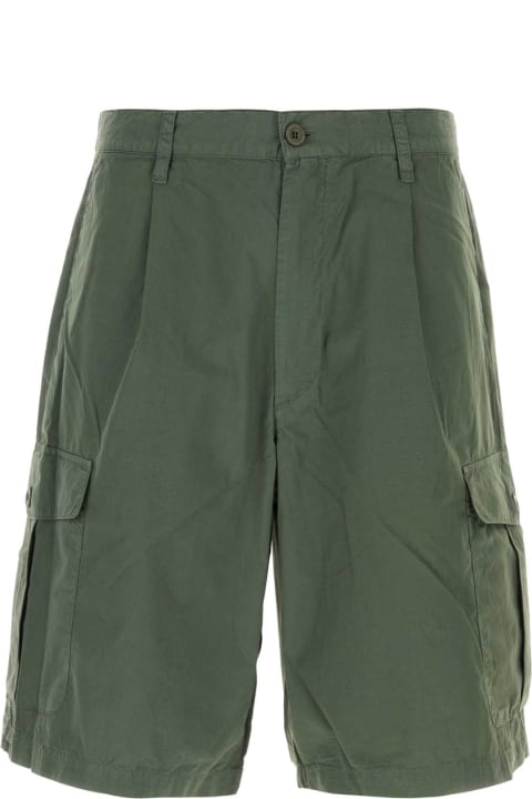 Emporio Armani Men Emporio Armani Dark Green Cotton Bermuda Shorts