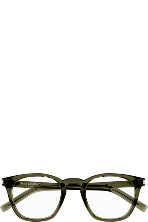Homeware Saint Laurent Eyewear Saint Laurent Sl 28 Opt Linea Corner Angle 003 Green Transparent Glasses