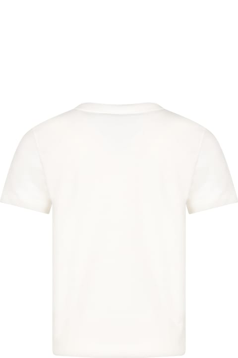 Fashion for Kids Petit Bateau Ivory T-shirt For Boy With Logo
