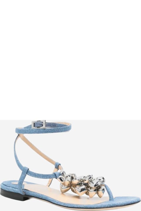 Mach & Mach for Women Mach & Mach Cotton And Leather Sandals