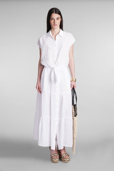 120% Lino Skirts for Women 120% Lino Skirt In White Linen