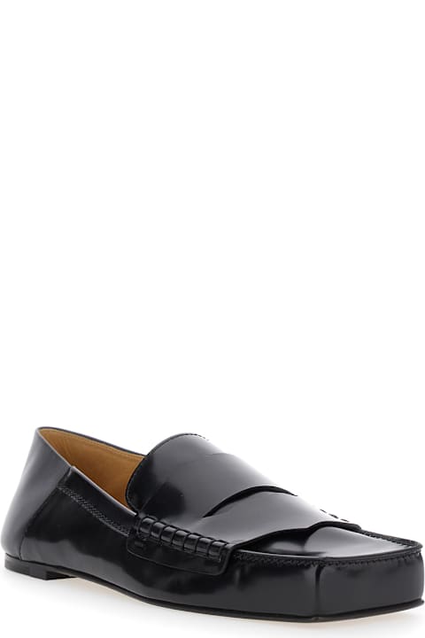 Homeware Jacquemus 'les Carré' Black Loafers With Square Toe In Leather Man