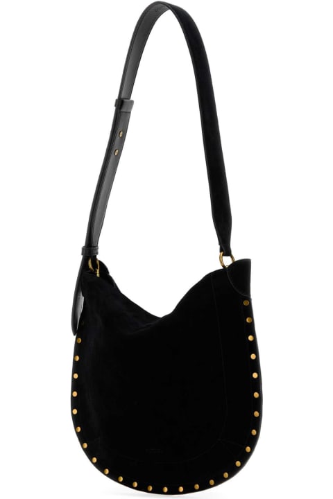 Isabel Marant Totes for Women Isabel Marant Black Suede Oskan Soft Shoulder Bag