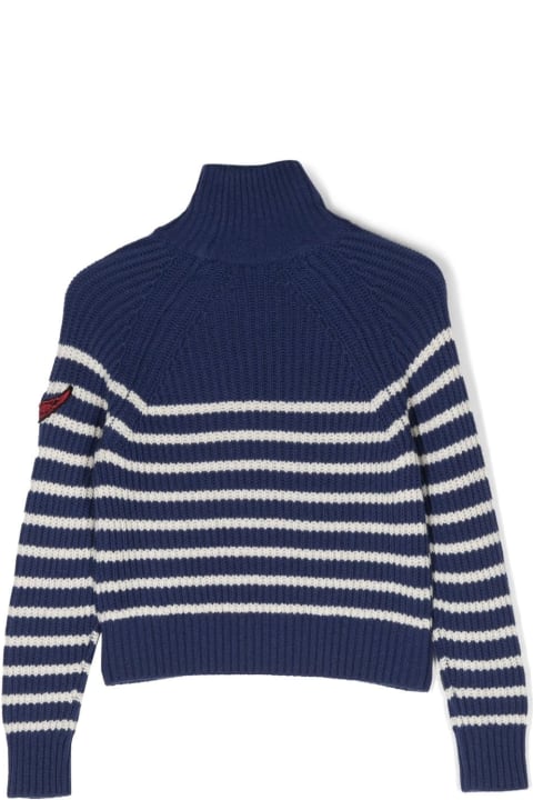 Zadig & Voltaire Sweaters & Sweatshirts for Boys Zadig & Voltaire Zadig & Voltaire Pullover Blu A Righe In Misto Lana Bambino