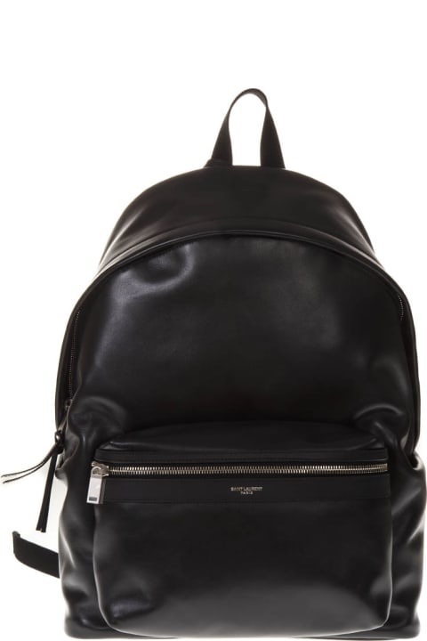 City Backpack In Matt Black Leather