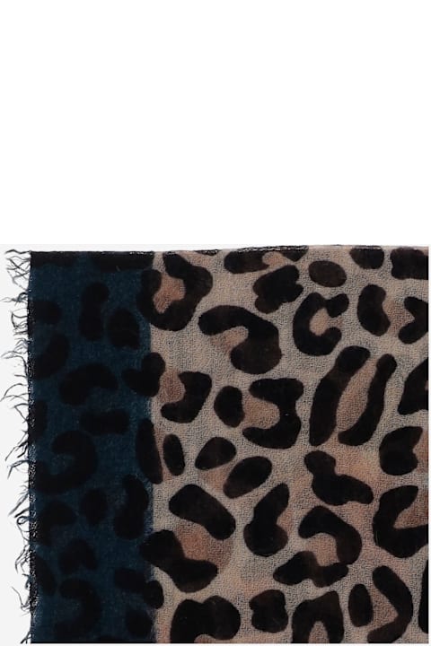 Faliero Sarti for Men Faliero Sarti Maila Cashmere Scarf With Leopadrata Pattern