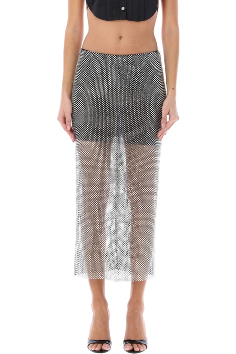 Fashion for Women Philosophy di Lorenzo Serafini Mesh Skirt With Rhinestones