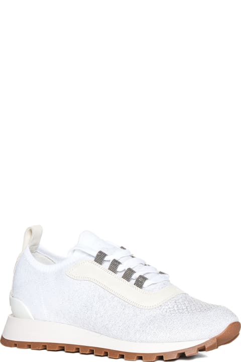 Shoes for Women Brunello Cucinelli Knitted Lace-up Sneakers