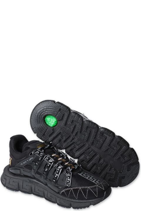 Young Versace Shoes for Boys Young Versace Sneakers Nera In Pelle Di Vitello