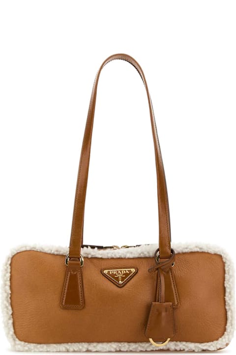 Totes for Women Prada Two-tone Leather And Shearling Handbag