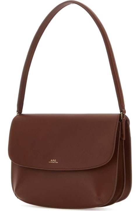 Bags Sale for Women A.P.C. Brown Leather Sara Shoulder Bag