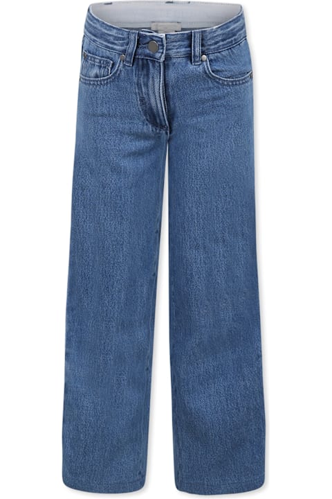 Homeware Stella McCartney Kids Blue Jeans For Girl With Multicolor Logo