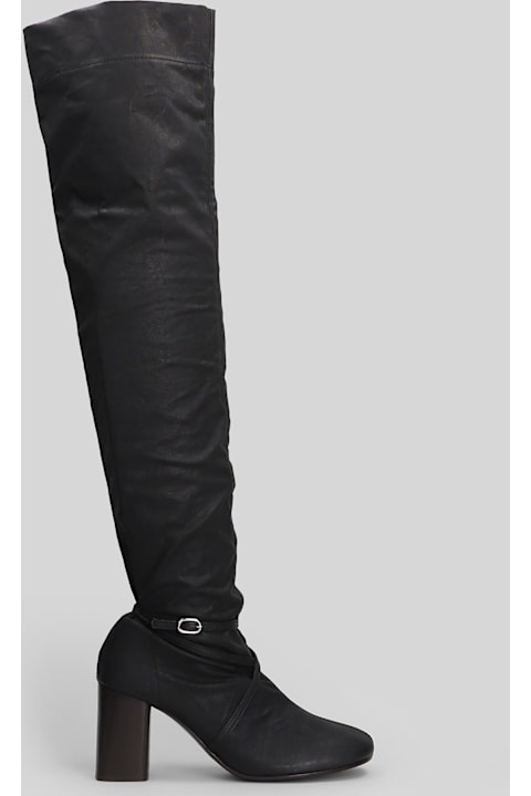 Lemaire High Heels Boots In Black Leather