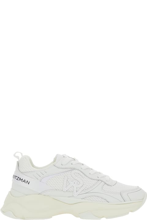 Stuart Weitzman Sneakers for Women Stuart Weitzman White Sneakers With Logo Embroidery On The Side And Logo Patch On The Heel In Leather And Mesh Woman