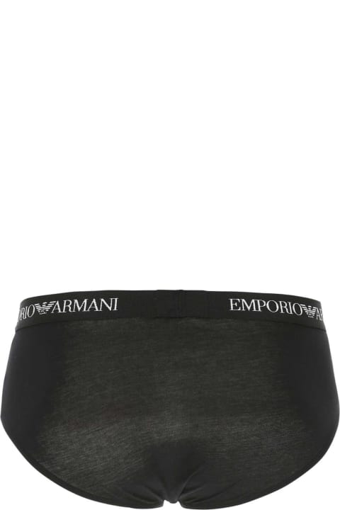 Emporio Armani Underwear for Women Emporio Armani Black Cotton Brief Set