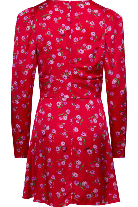 Fashion for Women Rotate by Birger Christensen Red Mini Dress With Floral Print In Viscose Woman