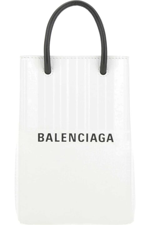 Fashion for Men Balenciaga White Leather Phone Case