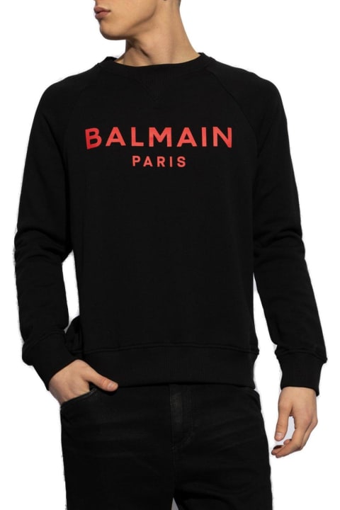 Fleeces & Tracksuits for Men Balmain Logo Printed Crewneck Sweatshirt