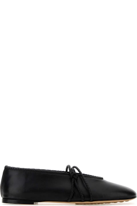 Bottega Veneta Black Leather Mary-jane Ballerinas