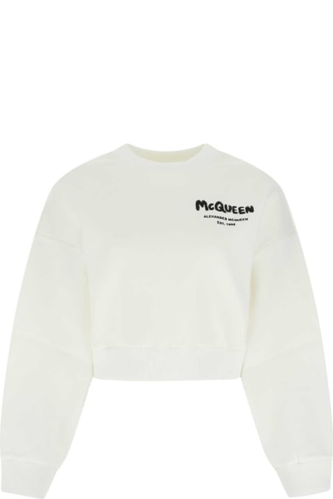 Fashion for Women Alexander McQueen White Cotton Blend Sweatshirt