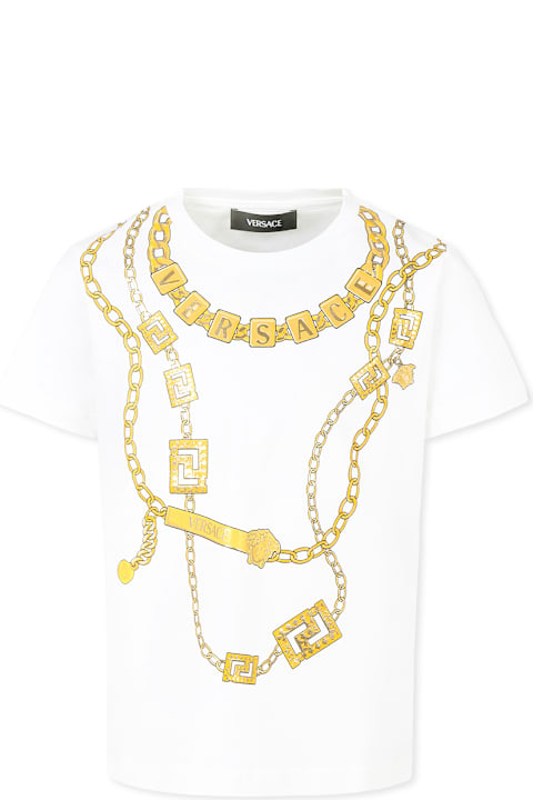 Sale for Kids Versace White T-shirt For Kids With Logo