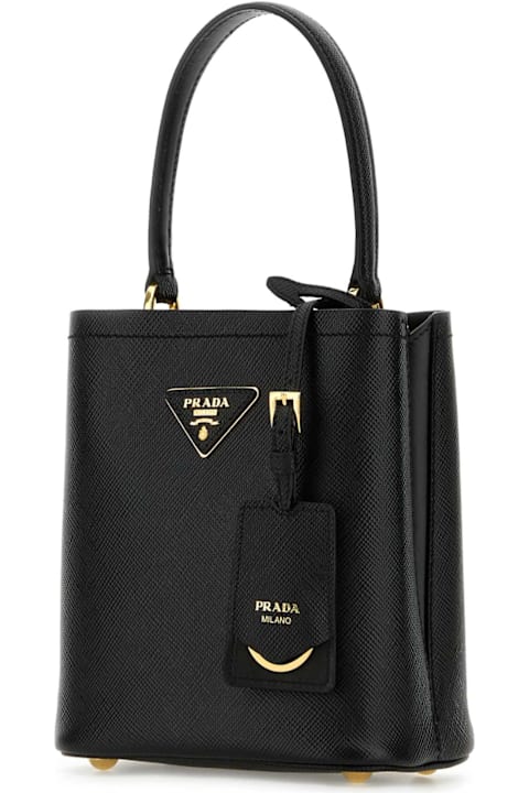 Homeware Prada Black Leather Small Panier Handbag