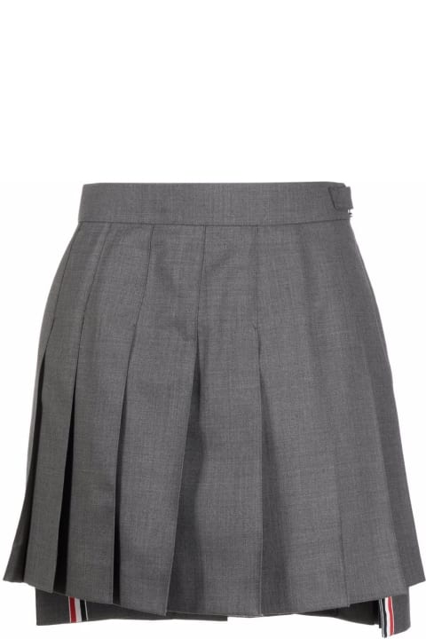 Thom Browne for Women Thom Browne Thigh Length Dropped Back Pleated Skirt