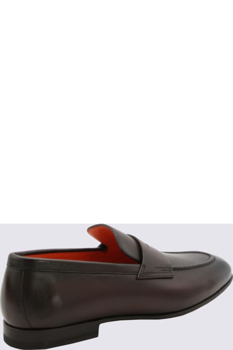 Loafers & Boat Shoes for Men Santoni Brown Leather Loafers