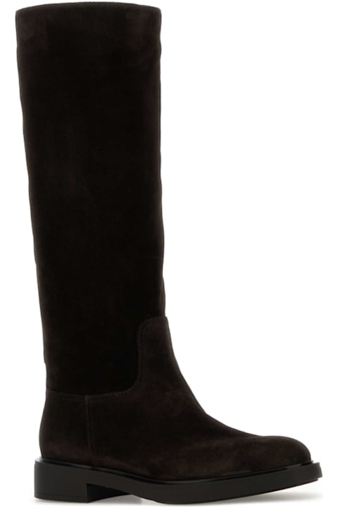 Gianvito Rossi Boots for Women Gianvito Rossi Dark Brown Suede Ascott Boots