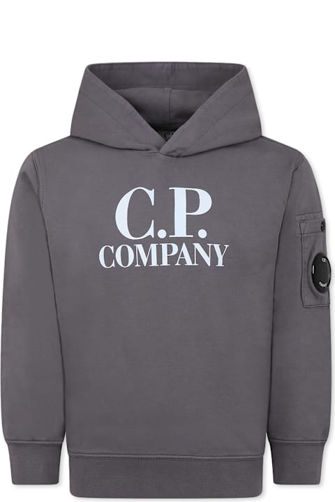 Homeware C.P. Company Undersixteen Grey Sweatshirt For Boy With Logo