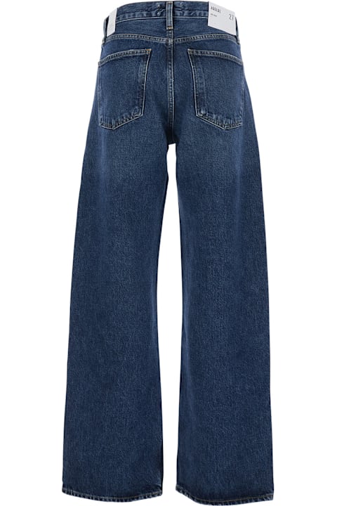 AGOLDE for Kids AGOLDE 'arc' Blue Jeans With Logo Patch On The Rear And Wide Leg In Denim Woman