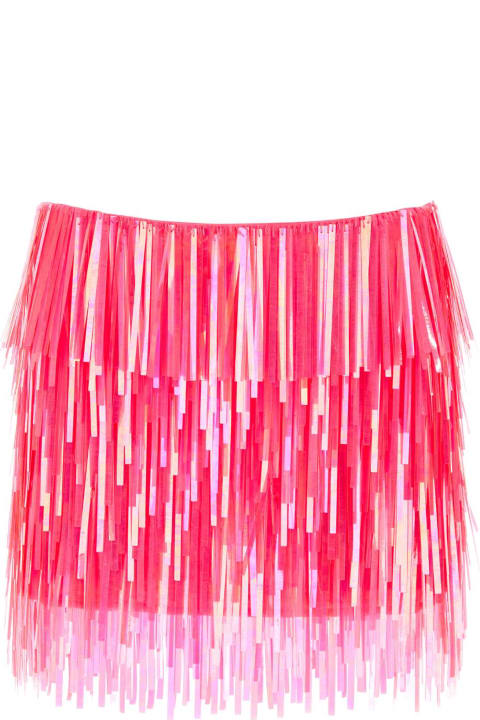 ウィメンズ スカート SportMax Fluo Pink Sequins Mini Skirt