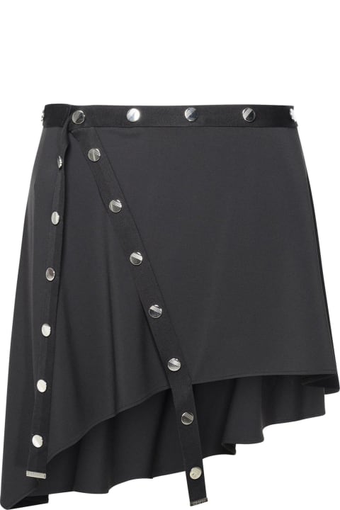Skirts for Women The Attico Asymmetric Stud-embellished Mini Skirt