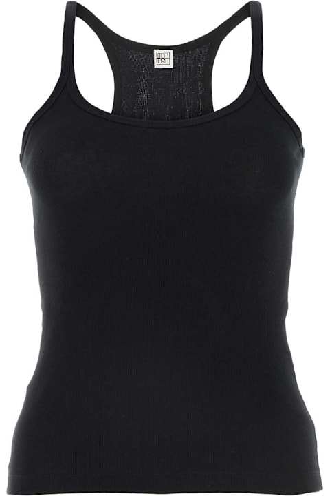 Totême Topwear for Women Totême Black Stretch Cotton Tank Top