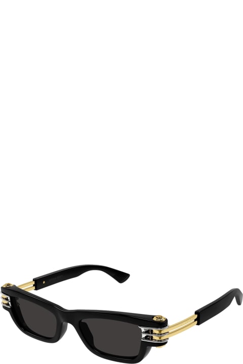 Bottega Veneta Eyewear Accessories for Women Bottega Veneta Eyewear Bv1308s Line Unapologetic 001 Black Gold Sunglasses